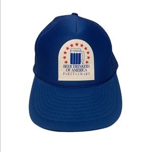 Vintage 80's BEER DRINKERS OF AMERICA Screened Logo Mesh Trucker Snapback Hat